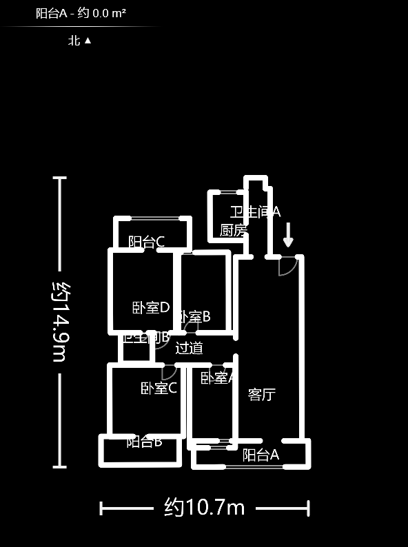 福乐凯公寓 3室2厅2卫 2000.0元/月 福乐凯公寓 3室2厅2卫 2000.0元/月户型图