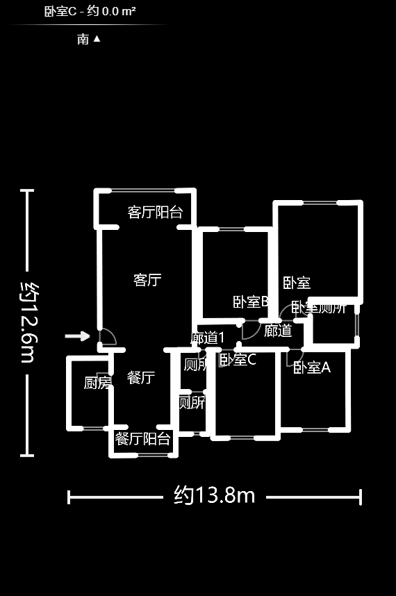 水印华府一期  4室2厅2卫    115.78万室内图1