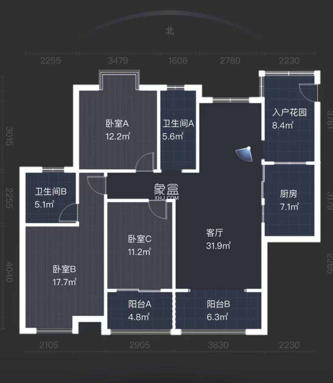 建设家园  3室2厅2卫   58.00万室内图1