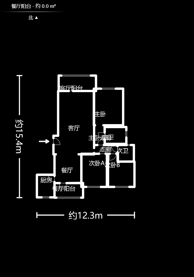 怡和山庄  2室1厅1卫   1800.00元/月户型图