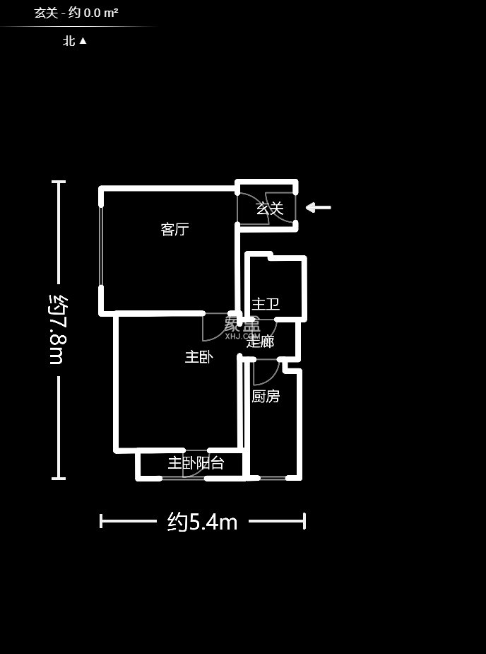 北辰中央公园B区 1室1厅1厨1卫 54.30万室内图1