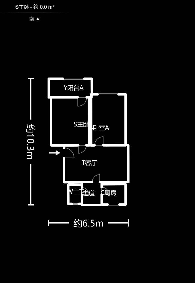 正圆小区（树木岭）  2室2厅1卫   1200.00元/月户型图