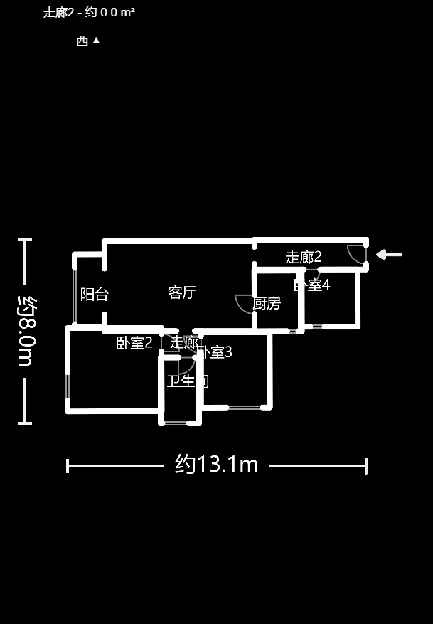 新蕾品阁居  1室1厅1卫   700.00元/月户型图