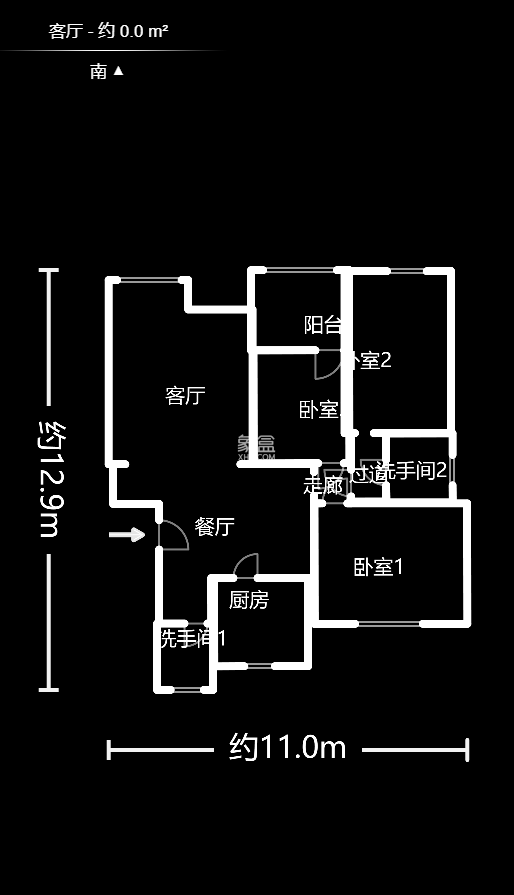 梅苑家园  3室2厅2卫   1800.00元/月户型图