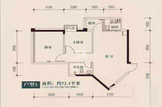 庐山一号  2室2厅1卫   36.80万