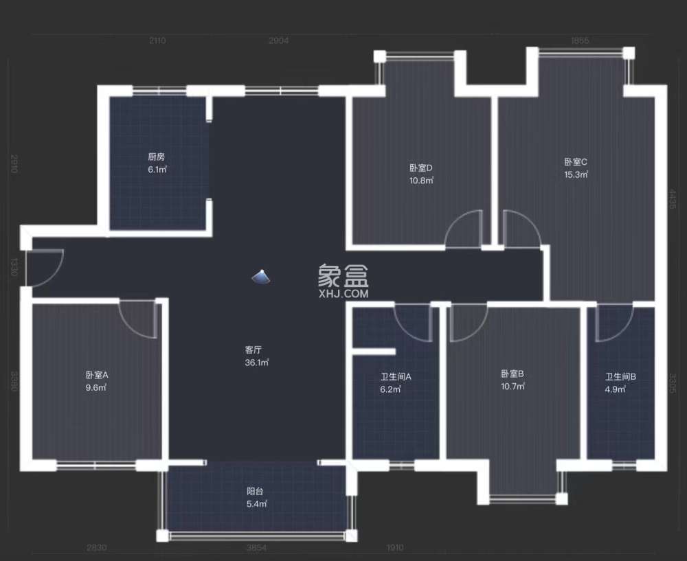 中建江湾壹号  4室2厅2卫   69.80万