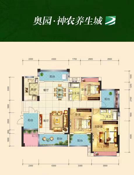 奥园养生城  4室2厅2卫   109.80万