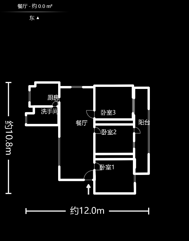 林业厅宿舍  3室2厅1卫   2200.00元/月户型图