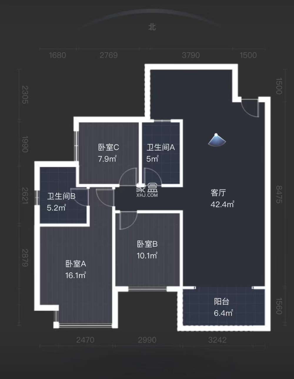 紫金华府  3室2厅2卫    69.0万
