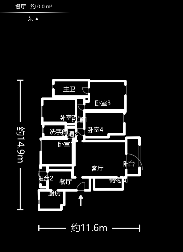 三万英尺 4室2厅1卫 4200.0元/月 三万英尺 4室2厅1卫 4200.0元/月户型图