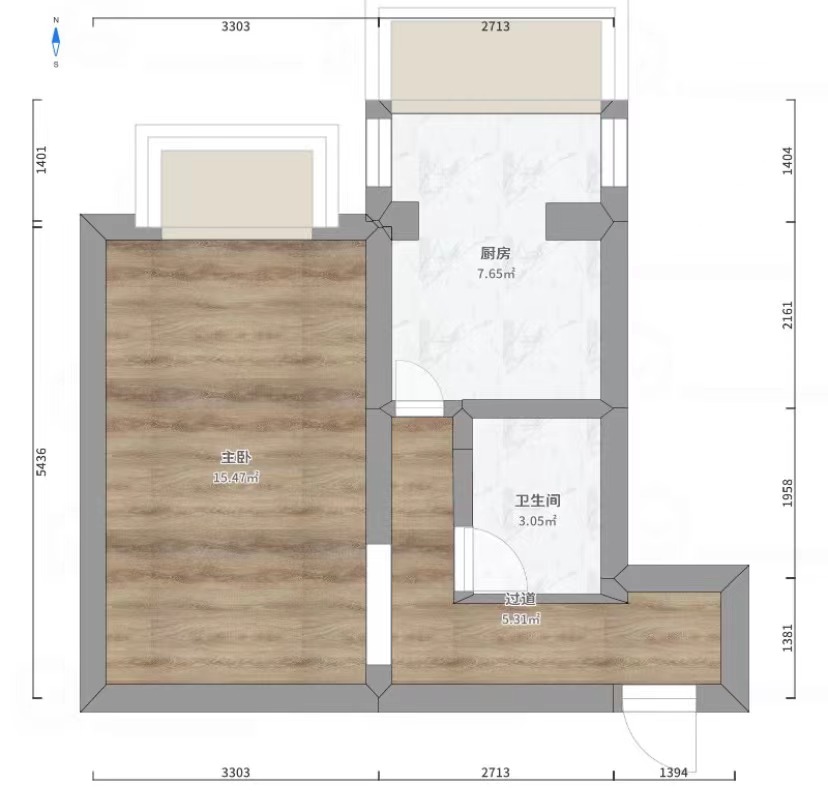 中央商业广场 1室1厅1卫 42.0万 中央商业广场 1室1厅1卫 42.0万室内图