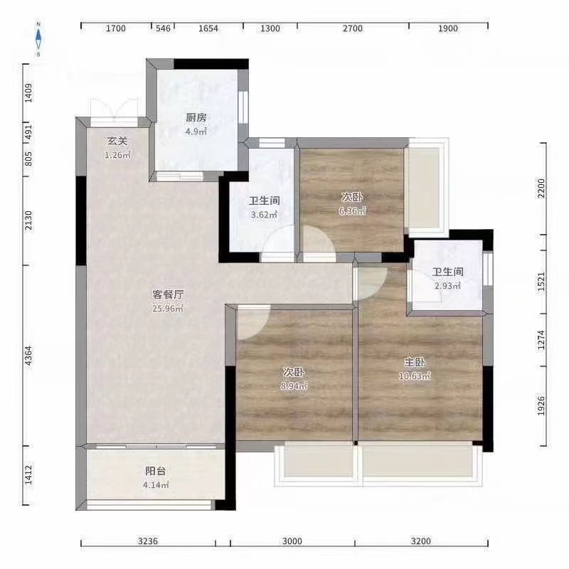 九八缔景城 3室2厅2卫 70.0万 九八缔景城 3室2厅2卫 70.0万室内图