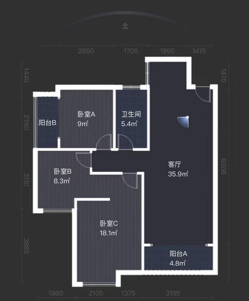 西郡佳园  2室2厅1卫   56.20万