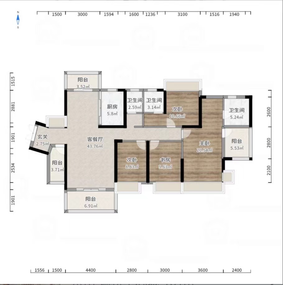 蓝溪谷 4室2厅3卫 120.0万 蓝溪谷 4室2厅3卫 120.0万室内图