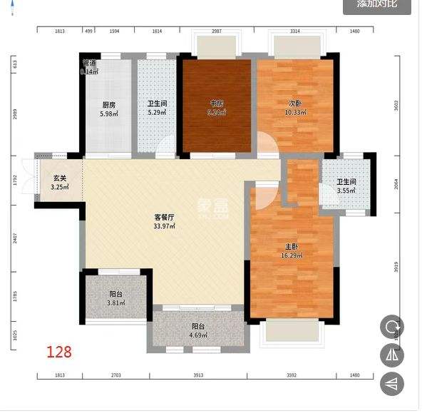 城市公园  3室2厅2卫   55.00万