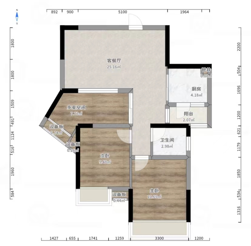 美的城二期 2室2厅1卫 58.0万 美的城二期 2室2厅1卫 58.0万室内图