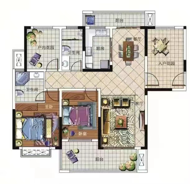 城市公园 3室2厅2卫 88.0万 城市公园 3室2厅2卫 88.0万室内图