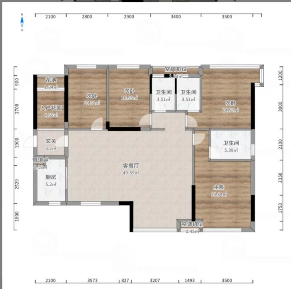 蓝溪谷 4室2厅3卫 90.0万 蓝溪谷 4室2厅3卫 90.0万室内图