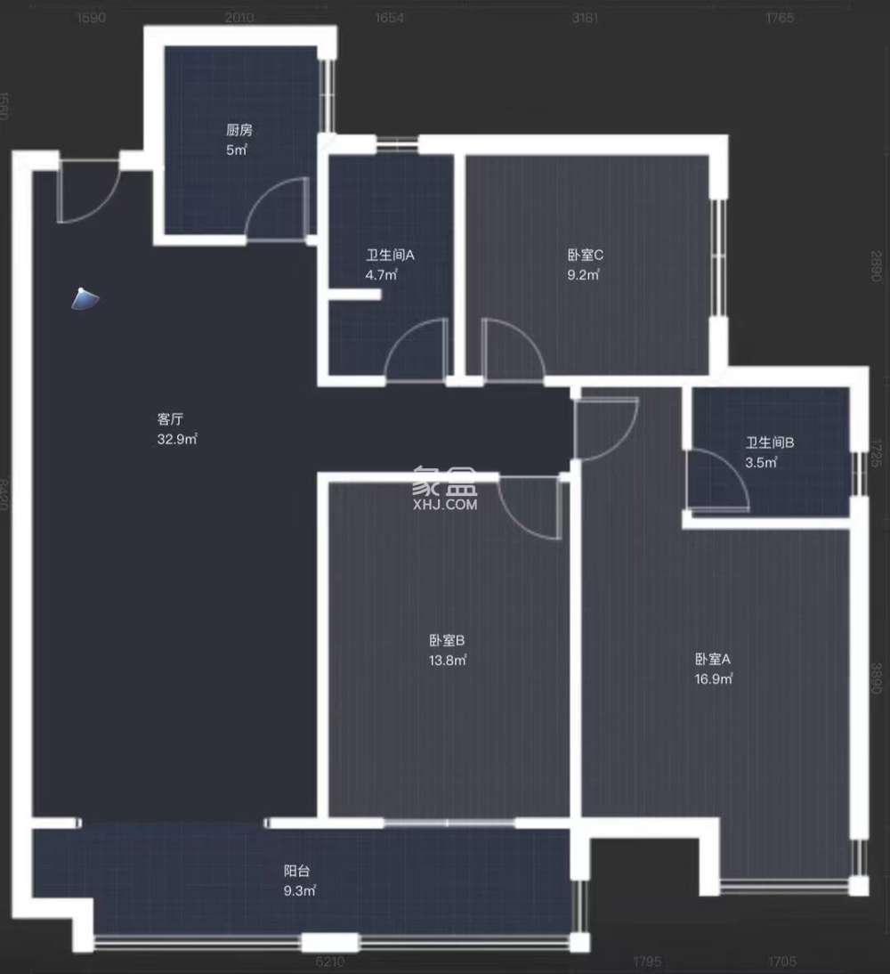 中建江湾壹号  3室2厅2卫   72.00万