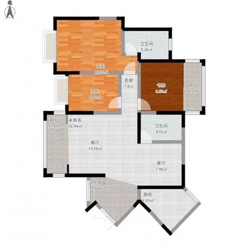 龙腾国际 3室2厅2卫 88.0万 龙腾国际 3室2厅2卫 88.0万室内图