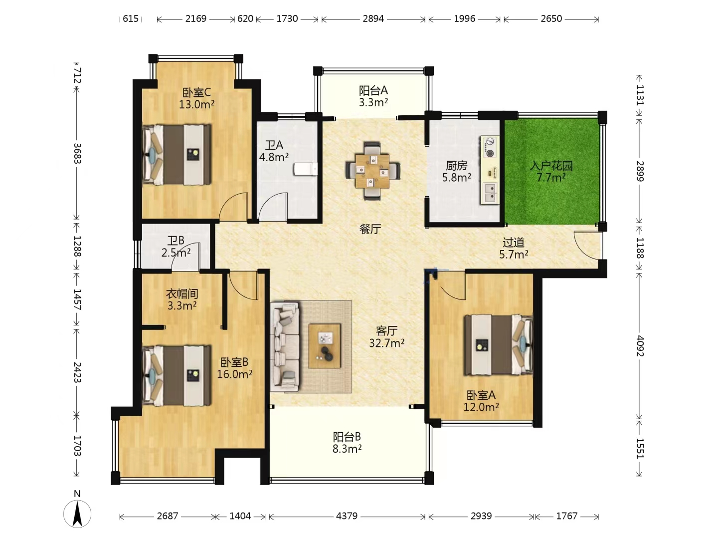 时代新城(翰林府) 4室2厅2卫 68.0万 时代新城(翰林府) 4室2厅2卫 68.0万室内图