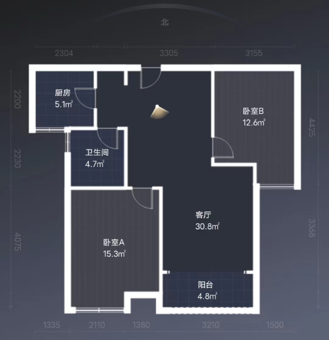 西郡佳园  2室2厅1卫   57.00万