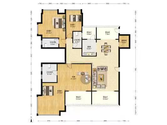 奥园养生城 5室2厅2卫 165.0万 奥园养生城 5室2厅2卫 165.0万室内图
