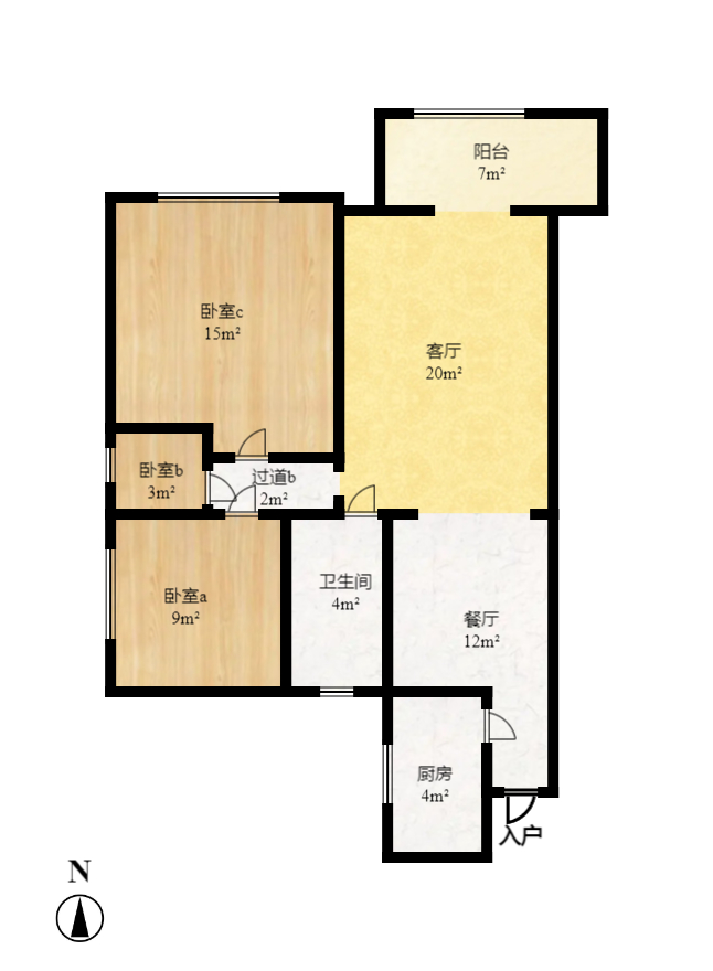 凯富漫城  3室2厅1卫   69.40万室内图1