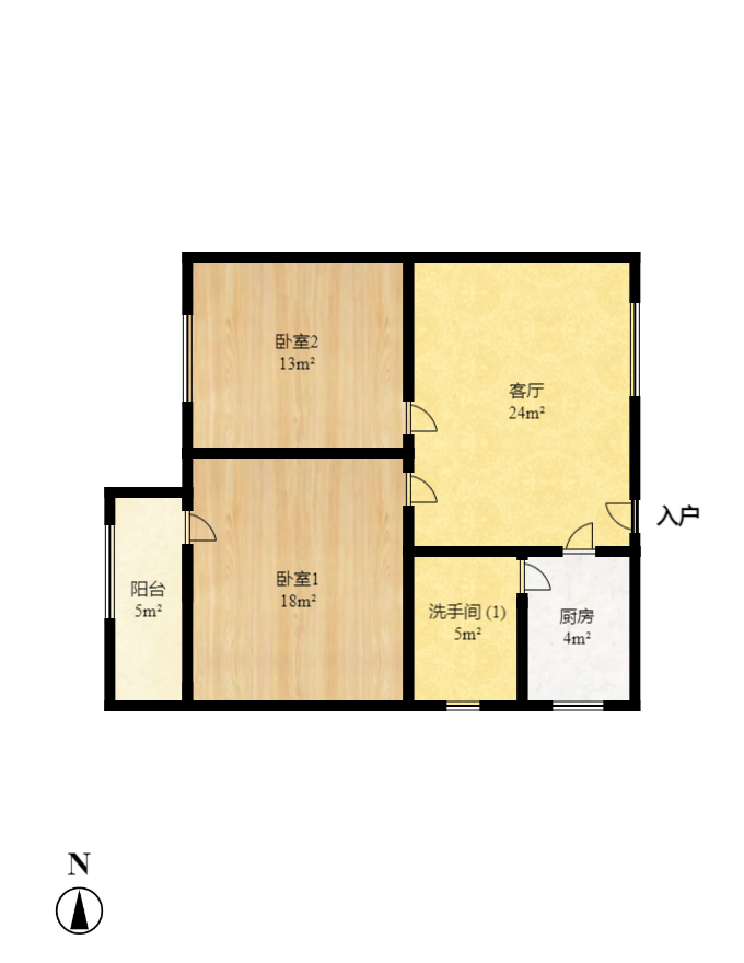 高士居  2室1厅1卫   68.80万室内图1