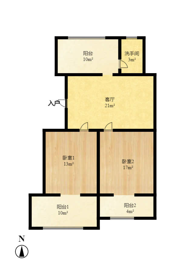 省水院宿舍  2室2厅1卫   105.00万室内图1