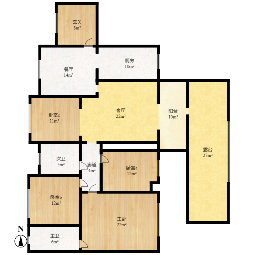 达美D6区  3室2厅2卫   228.00万室内图1