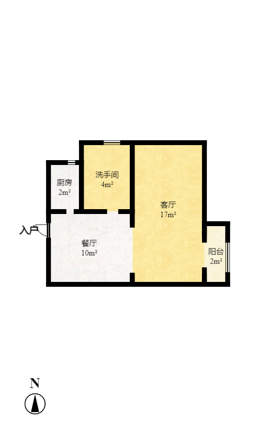 万科金色梦想A区  1室1厅1卫   1600.00元/月户型图