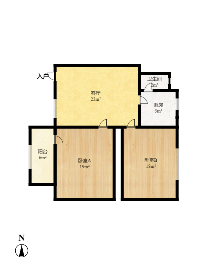 南湖路水工机械厂宿舍 2室1厅1卫 1100.0元/月 南湖路水工机械厂宿舍 2室1厅1卫 1100.0元/月户型图