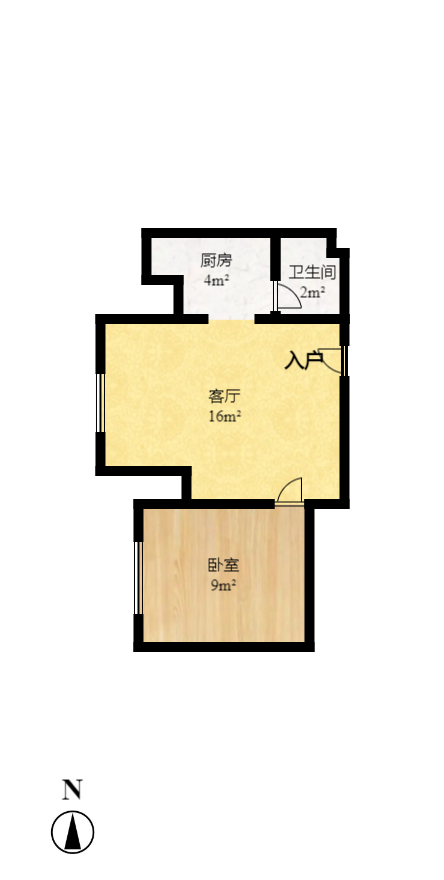 Cross尚公馆 1室1厅1卫 1300.0元/月 Cross尚公馆 1室1厅1卫 1300.0元/月户型图