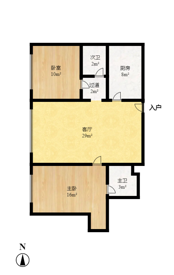 盛世美居荷园  2室2厅1卫   122.10万室内图1