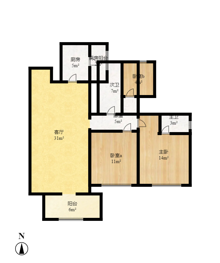 中建梅溪湖中心  3室2厅1卫    3200.0元/月 中建梅溪湖中心  3室2厅1卫    3200.0元/月户型图