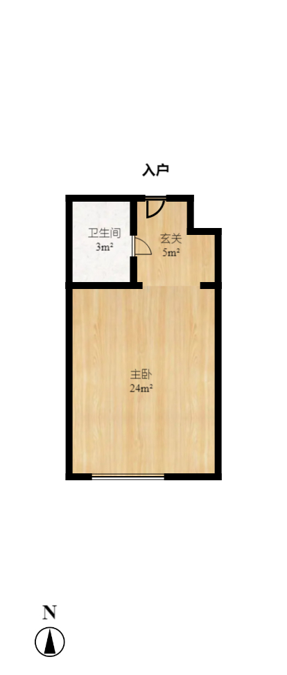 奥克斯缔壹城 1室1厅1卫 1800.00元/月 奥克斯缔壹城 1室1厅1卫 1800.00元/月户型图