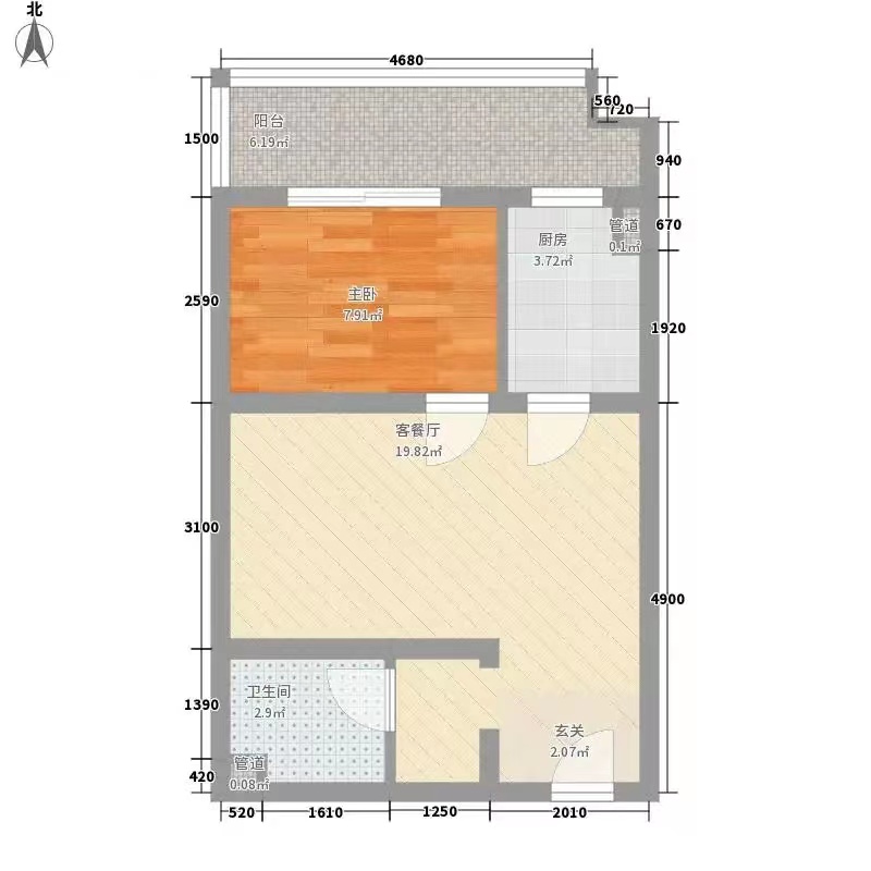 棉纺厂单位房  1室1厅1卫   23.00万室内图1