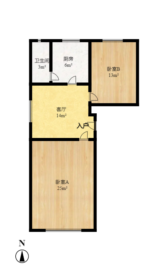 城南路散盘  2室1厅1卫    49.9万室内图1