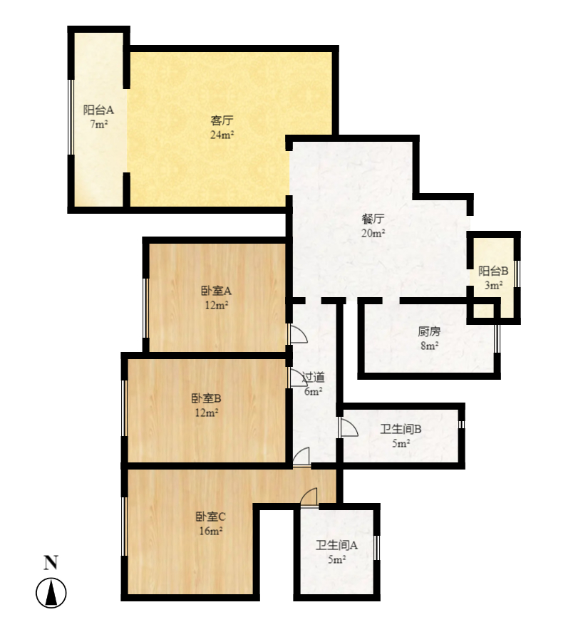 圣爵菲斯 3室2厅1卫 3000.0元/月 圣爵菲斯 3室2厅1卫 3000.0元/月户型图