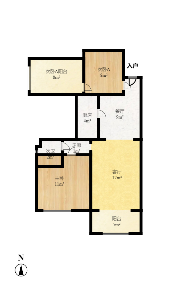 长龙湾 4室2厅2卫 2600.0元/月 长龙湾 4室2厅2卫 2600.0元/月户型图
