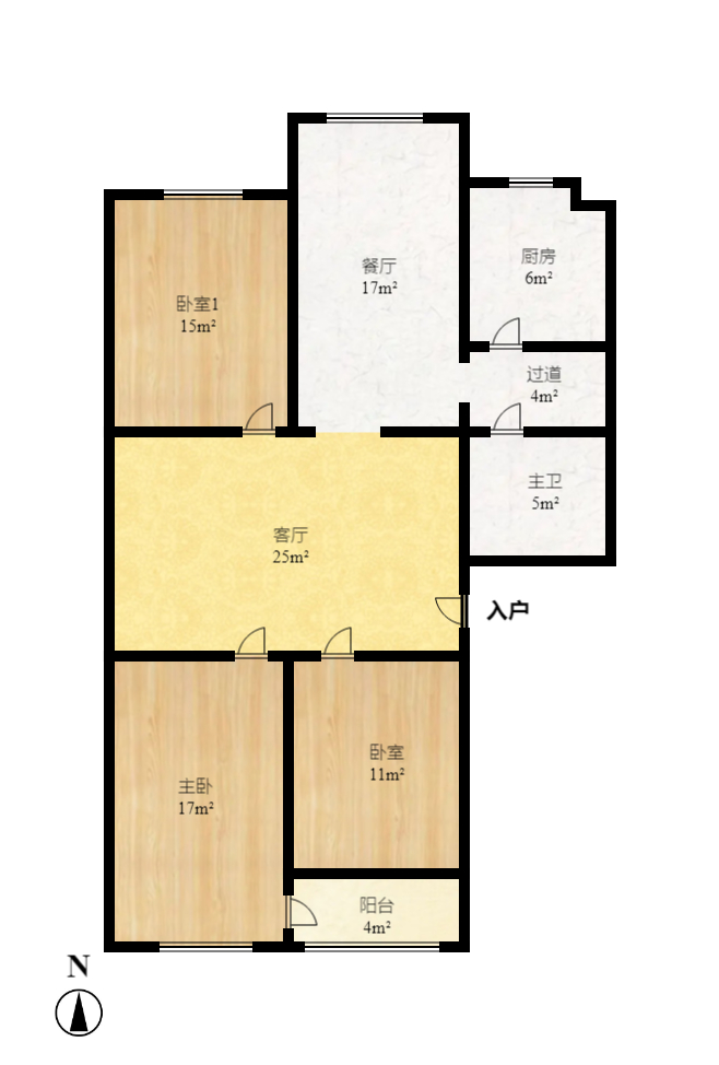 彭家井散盘 3室2厅1卫 1800.0元/月 彭家井散盘 3室2厅1卫 1800.0元/月户型图