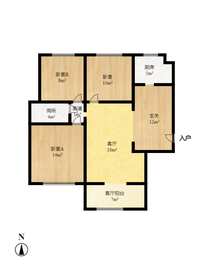 荣升家园（湘江熙岸）  3室2厅1卫   2700.00元/月室内图1