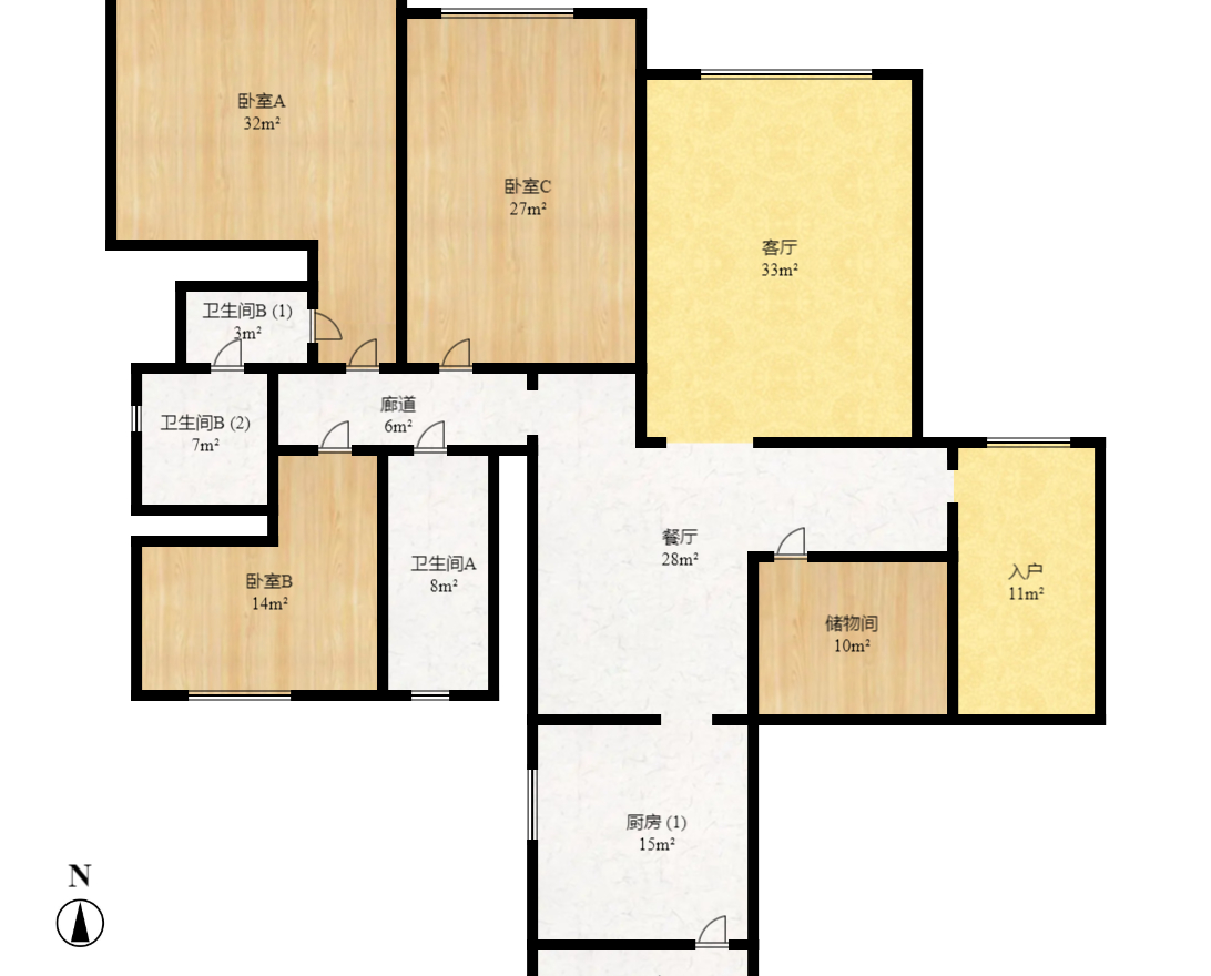 新世纪花苑  1室2厅1卫    4200.0元/月 新世纪花苑  1室2厅1卫    4200.0元/月户型图
