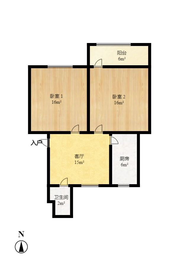 北桥新村  2室1厅1卫    1500.0元/月 北桥新村  2室1厅1卫    1500.0元/月户型图