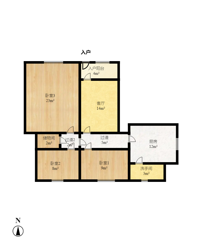 湘农桥社区 3室1厅1卫 1400.0元/月 湘农桥社区 3室1厅1卫 1400.0元/月户型图