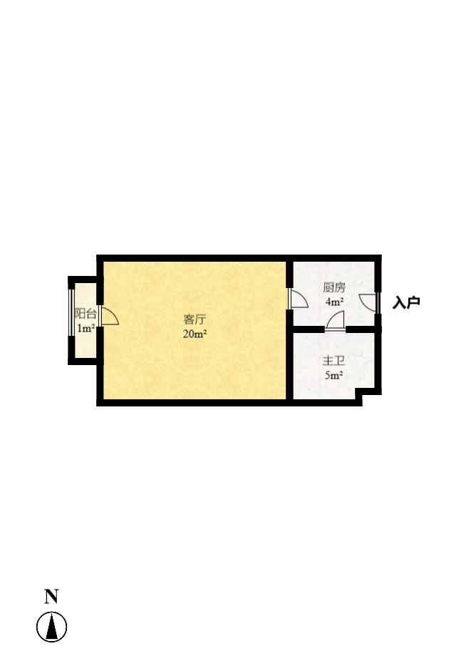 山水华景 1室1厅1卫 1500.0元/月 山水华景 1室1厅1卫 1500.0元/月户型图