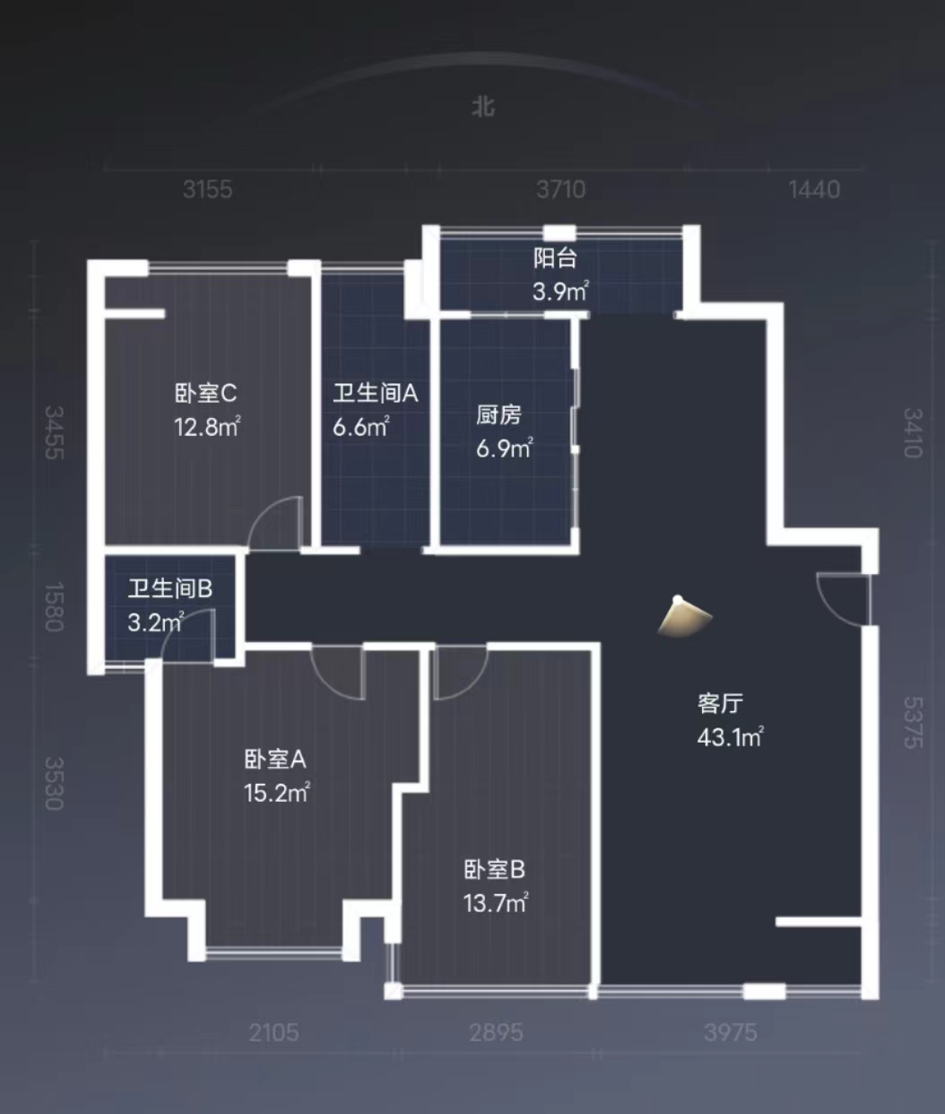 龙腾国际 3室2厅1卫 58.0万 龙腾国际 3室2厅1卫 58.0万室内图