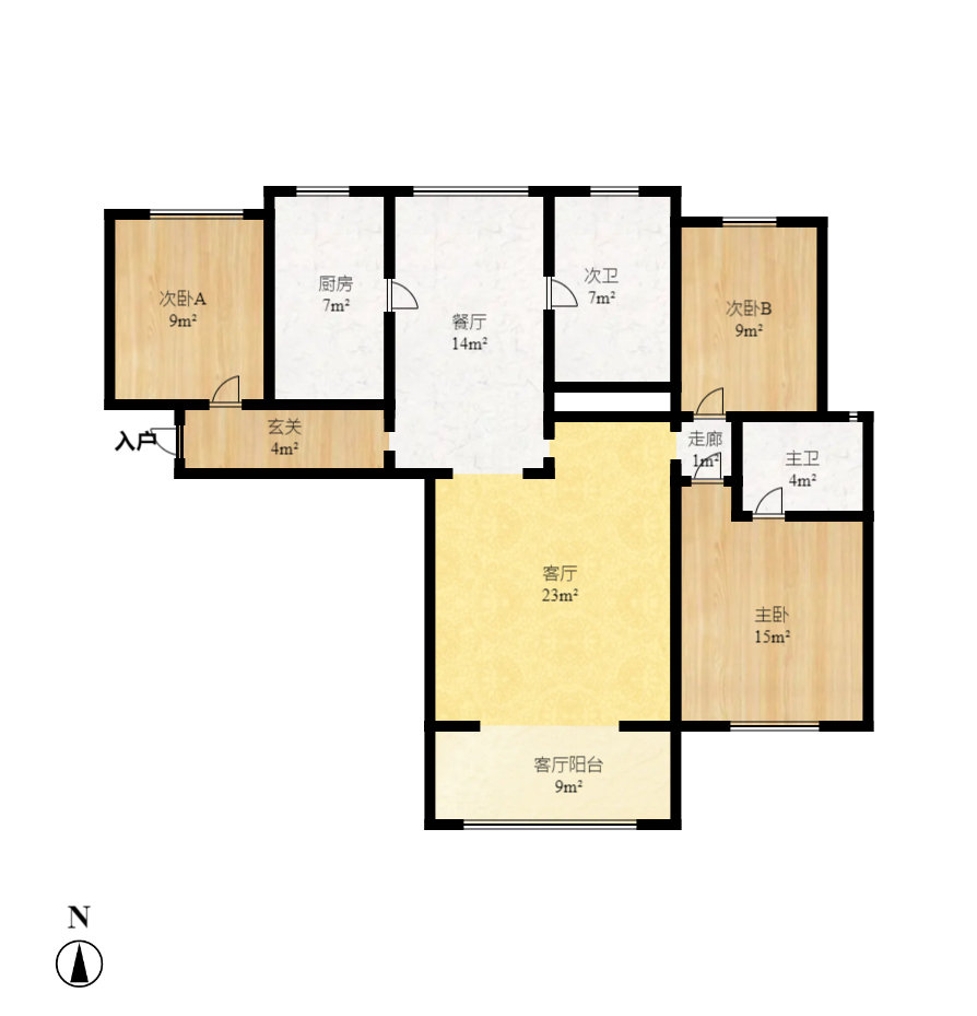 天城湖光山色  3室2厅2卫   118.00万室内图1