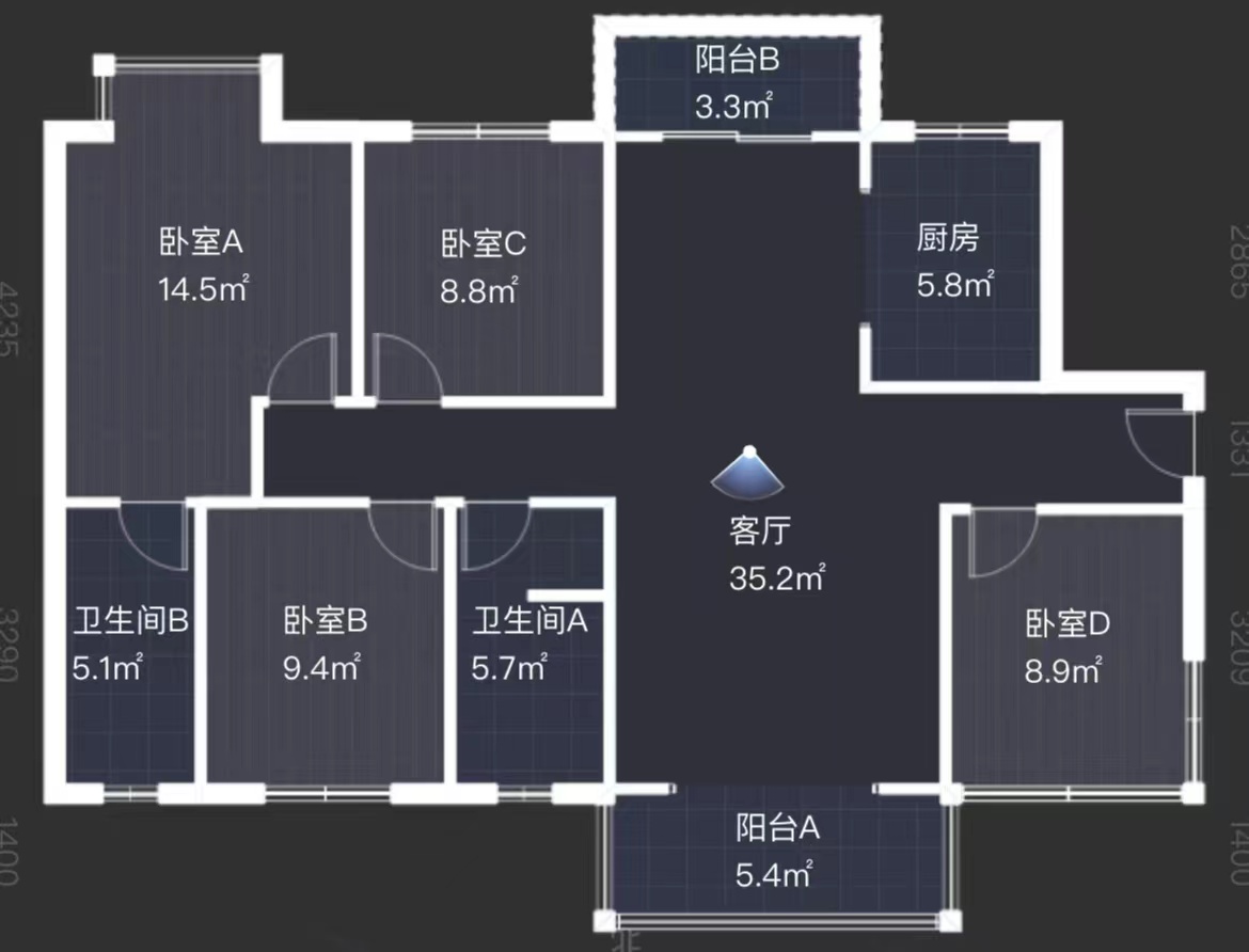 湘江名都 4室2厅2卫 106.0万 湘江名都 4室2厅2卫 106.0万室内图